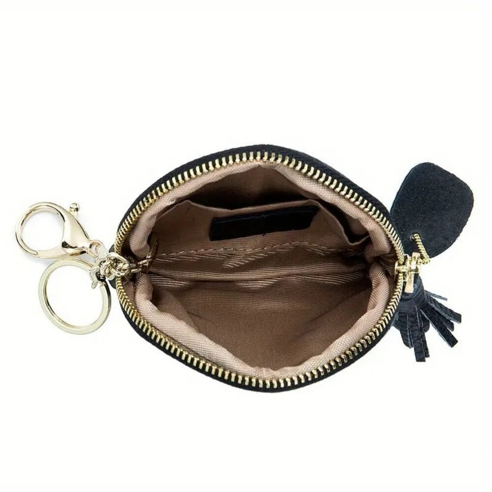 Black Ghost from Mr. Pacman Leather Mini Coin Purse with Keychain NWOT - Picture 4 of 5